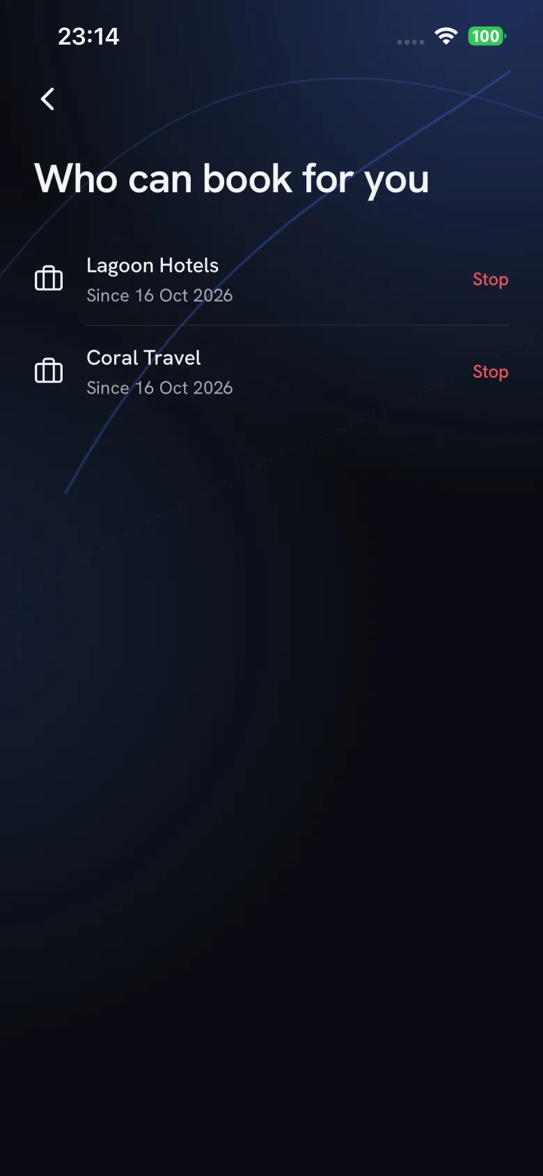 Who can book for you: Lagoon Hotels and Coral Travel, each with Stop
